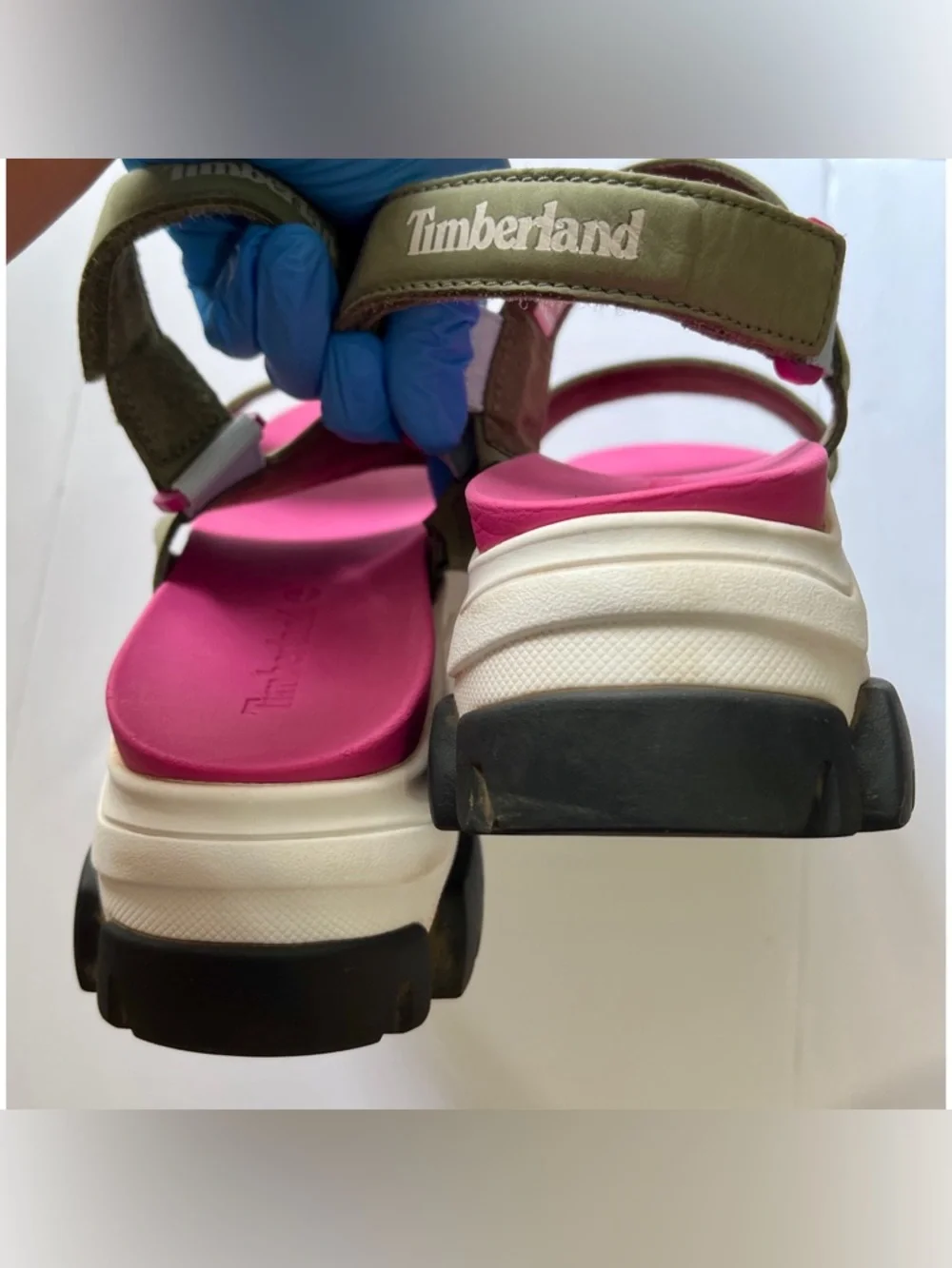 Timberland Adley Way dark green & pink backstrap sandals US Women’s 8.5 - Picture 9 of 12